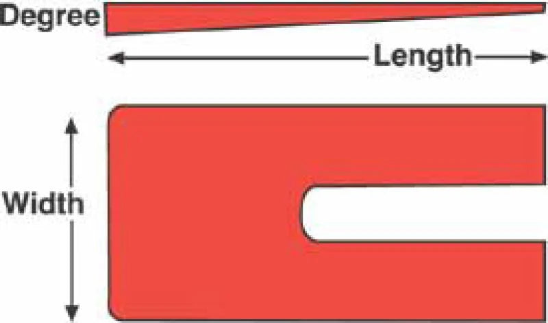 SPC Performance ZINC SHIMS 3 x 6 x 0.5 deg. - Side View