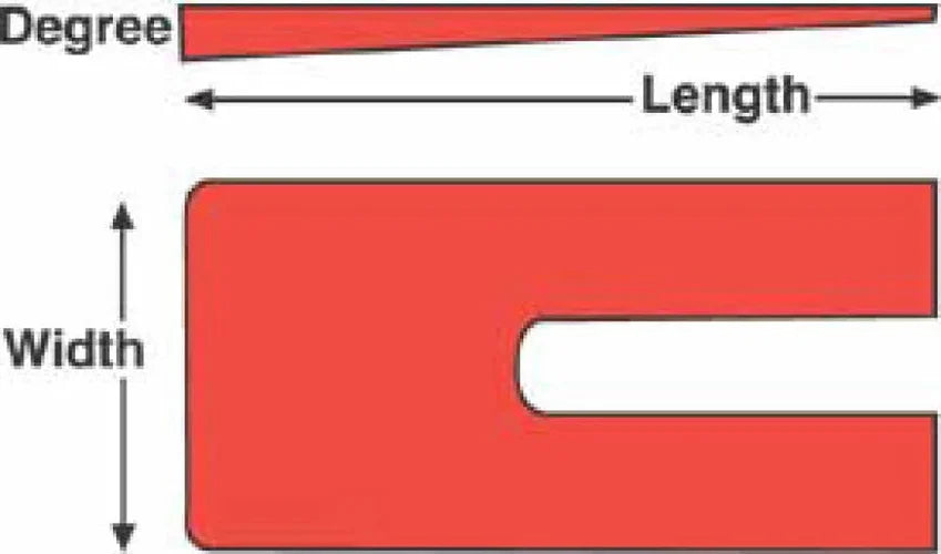 SPC Performance ZINC SHIMS 3.5x6.25x2.0 deg. - Side View