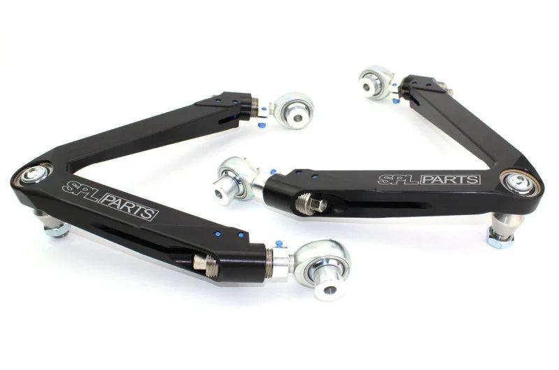 SPL Parts 03-08 Nissan 350Z Front Upper Camber/Caster Arms - Installation View