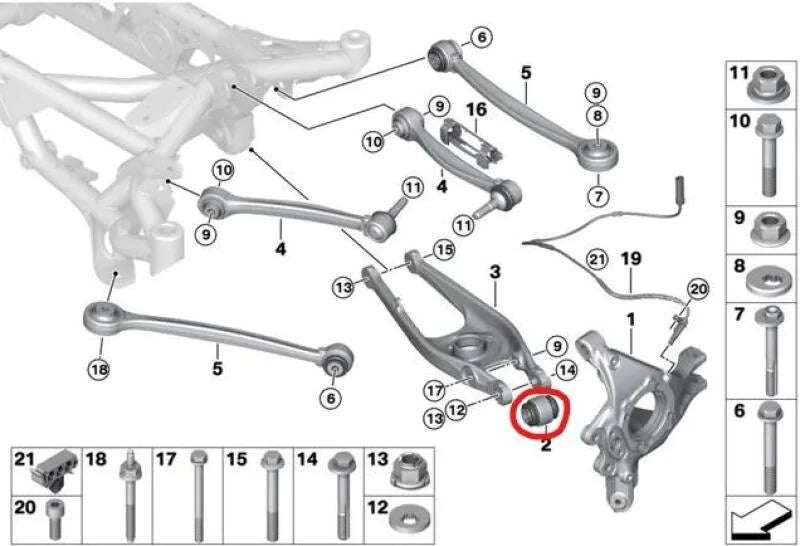 SPL Parts 04-19 BMW 3 Series/4 Series (E9X/F3X/F8X) Rear Lower Control Arm Knuckle Bushing - Additional View 5