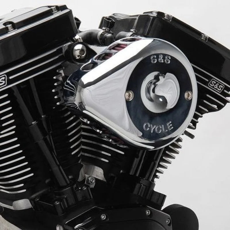 S&S Cycle 01-15 Fuel-Injected Softail Models Stealth Air Cleaner Kit w/ Chrome Mini Teardrop Cover - Side View