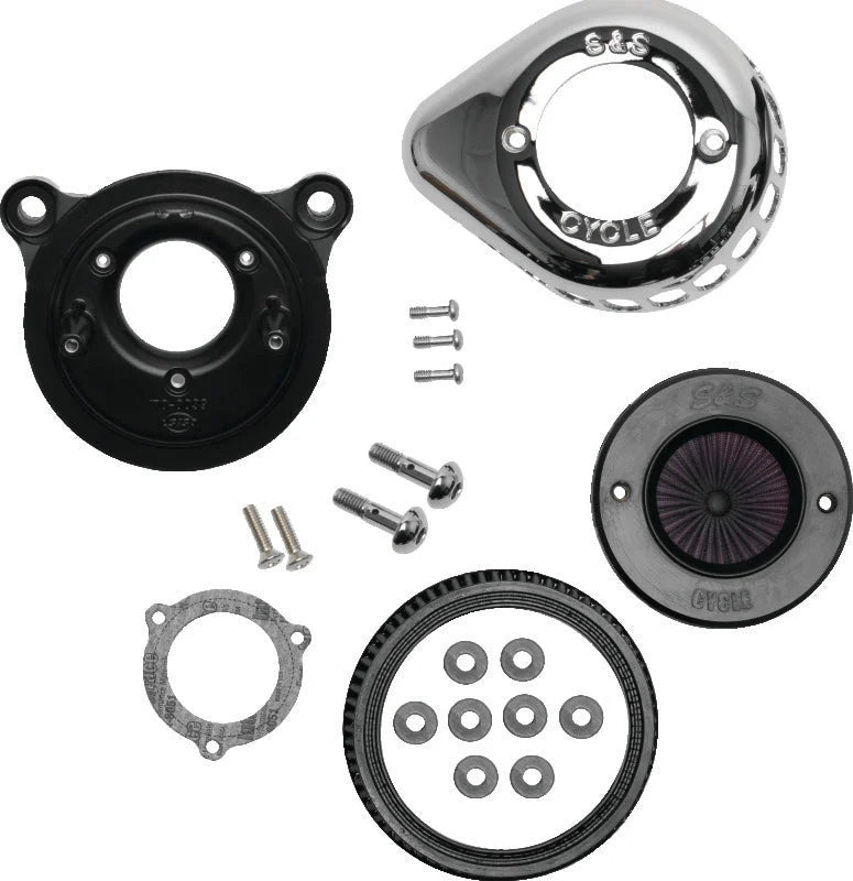 S&S Cycle 01-17 BT Stealth Air Stinger Kit w/ Chrome Teardrop - Main Product View