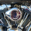 Load image into Gallery viewer, S&amp;S Cycle 01-17 BT Stealth Air Stinger Kit w/ Chrome Teardrop - Back View