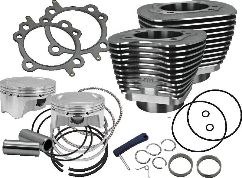S&S Cycle 07-17 BT 107in Bolt-In Big Bore Kit - Wrinkle Black - Main Product View