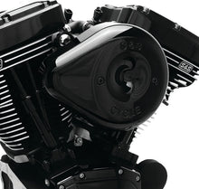 Load image into Gallery viewer, S&amp;S Cycle 07-17 BT Stealth Air Cleaner Kit w/ Black Teardrop Cover - Side View
