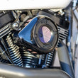 Load image into Gallery viewer, S&amp;S Cycle 08-16 Touring/16-17 Softail Models Stealth Air Stinger Kit w/ Gloss Black Teardrop - Side View