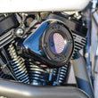 Load image into Gallery viewer, S&amp;S Cycle 08-16 Touring/16-17 Softail Models Stealth Air Stinger Kit w/ Gloss Black Teardrop - Back View
