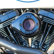 Load image into Gallery viewer, S&amp;S Cycle 08-16 Touring/16-17 Softail Models Stealth Air Stinger Kit w/ Gloss Black Teardrop - Installation View