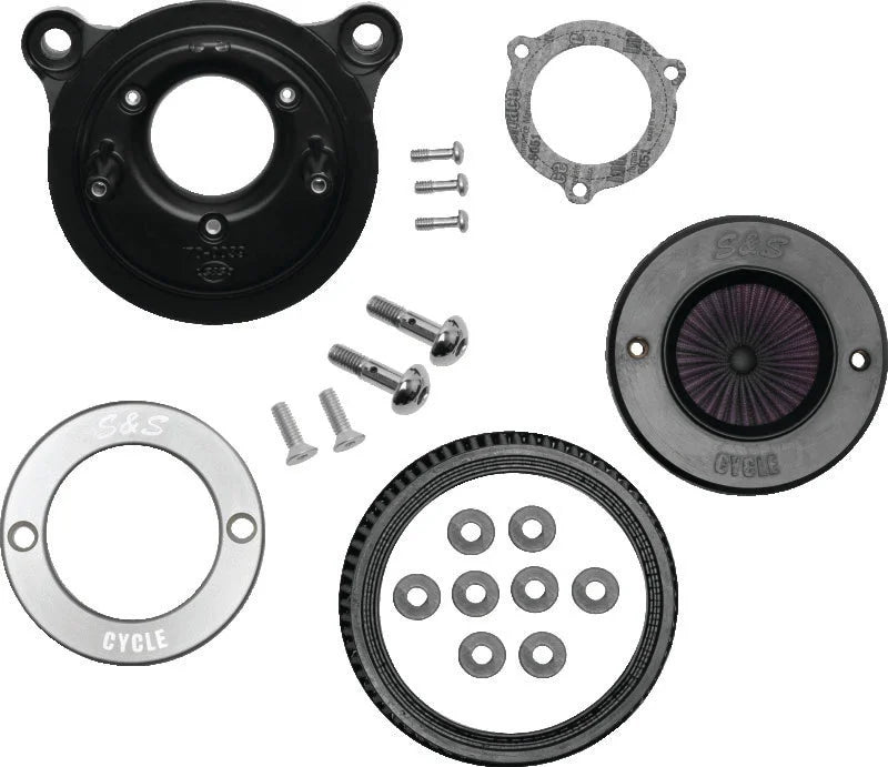 S&S Cycle 08-16 Touring/16-17 Softail Stealth Air Stinger Kit w/ S&S Ring - Side View