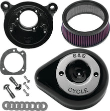 Load image into Gallery viewer, S&amp;S Cycle 08-17 Touring/16-17 Softails Models Stealth Air Cleaner Kit w/ Black Teardrop Cover - Main Product View