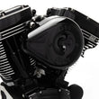 Load image into Gallery viewer, S&amp;S Cycle 08-17 Touring/16-17 Softails Models Stealth Air Cleaner Kit w/ Black Teardrop Cover - Side View