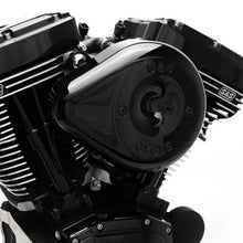 Load image into Gallery viewer, S&amp;S Cycle 08-17 Touring/16-17 Softails Models Stealth Air Cleaner Kit w/ Black Teardrop Cover - Side View