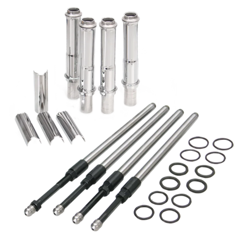 S&S Cycle 1999+ BT Stock Engine Height w/ 4.937in Length Cylinders Adjustable Pushrod Set - Side View