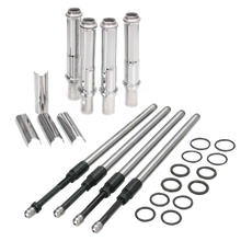 Load image into Gallery viewer, S&amp;S Cycle 1999+ BT Stock Engine Height w/ 4.937in Length Cylinders Adjustable Pushrod Set - Side View