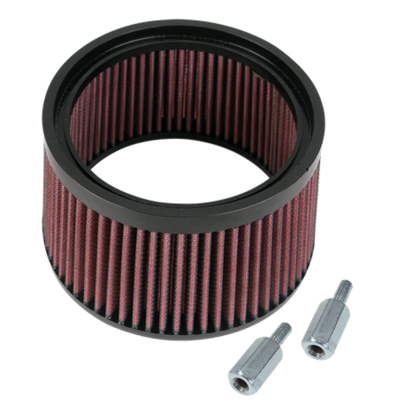 S&S Cycle 1in Taller Pleated Stealth Air Filter Kit - Side View