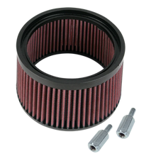 Load image into Gallery viewer, S&amp;S Cycle 1in Taller Pleated Stealth Air Filter Kit - Side View