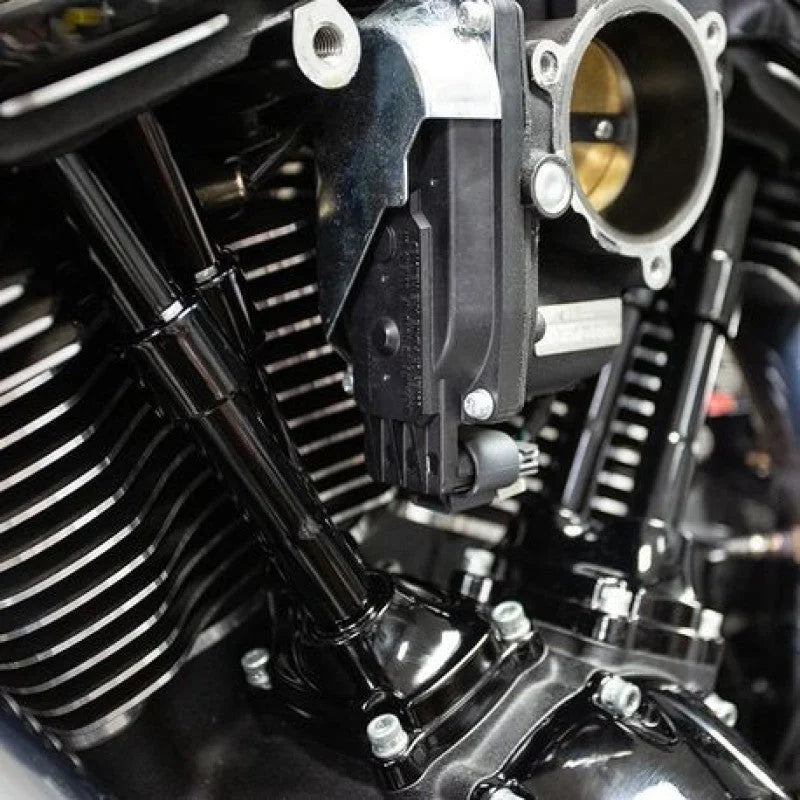 S&S Cycle 2017+ M8 Models Quickee Pushrods w/ Gloss Black Covers - Side View