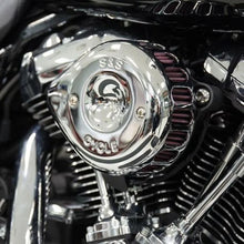 Load image into Gallery viewer, S&amp;S Cycle 2017+ M8 Models Stealth Air Cleaner Kit w/ Chrome Mini Teardrop Cover - Side View
