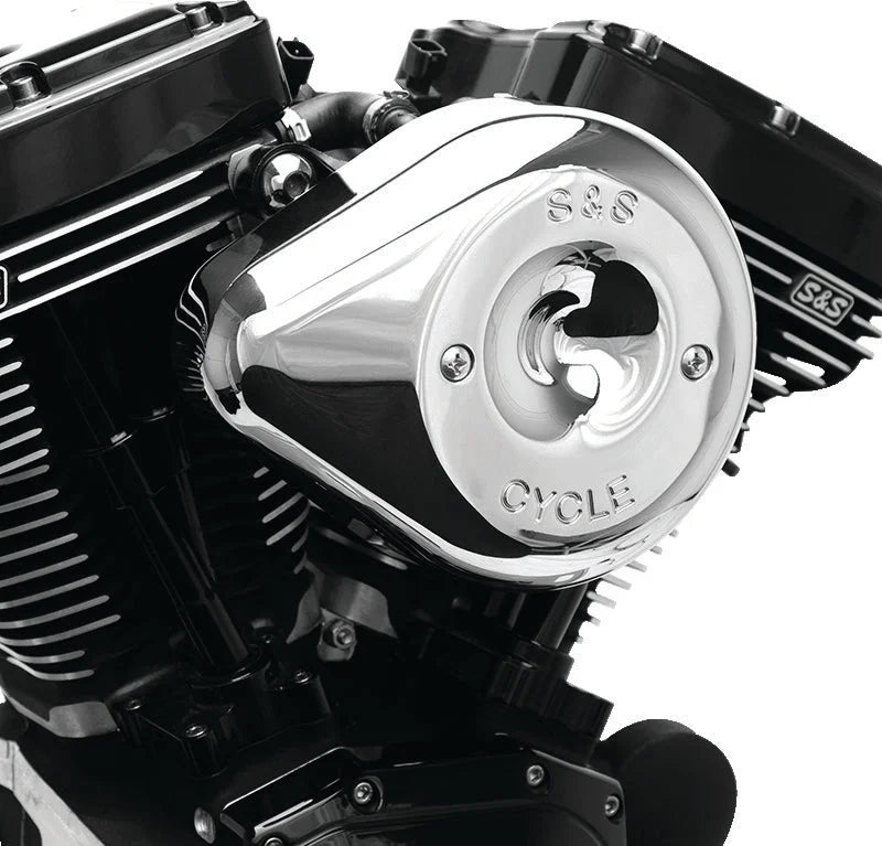 S&S Cycle 2017+ M8 Models Stealth Air Cleaner Kit w/ Chrome Teardrop Cover - Main Product View