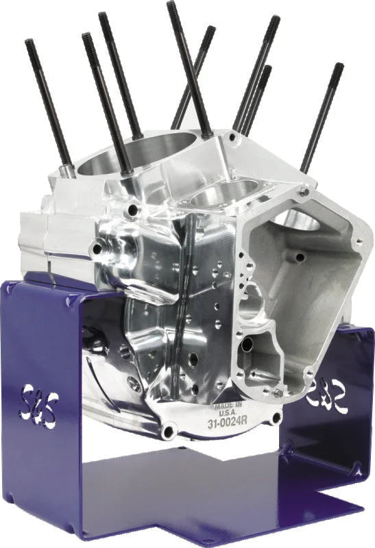 S&S Cycle 36-99 BT Blue Engine Stand - Side View