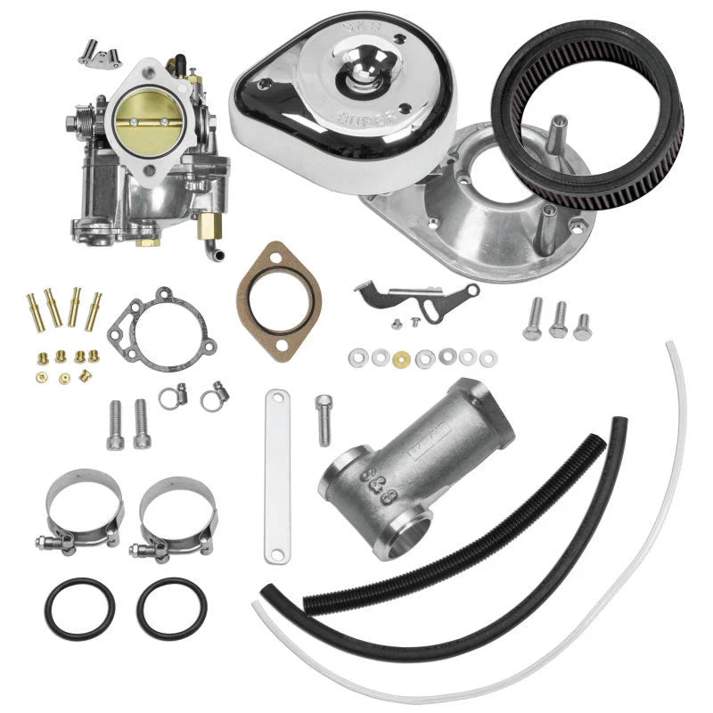 S&S Cycle 55-65 BT Models Super E Carburetor Kit - Standard Tanks - Side View