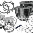 Load image into Gallery viewer, S&amp;S Cycle 99-06 BT 4in Bore 4in Stroke Cylinder Kit - Wrinkle Black w/ Highlight - Main Product View