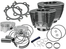 Load image into Gallery viewer, S&amp;S Cycle 99-06 BT 4in Bore 4in Stroke Cylinder Kit - Wrinkle Black w/ Highlight - Main Product View