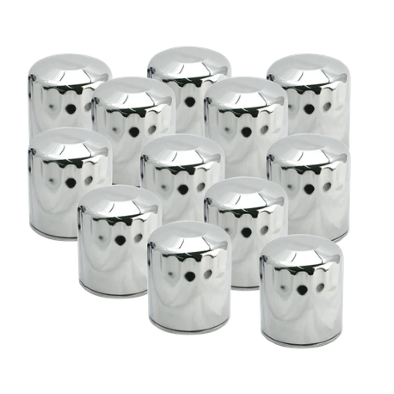 S&S Cycle 99-18 BT/2017+ M8/X-Wedge Chrome Oil Filter - 12 Pack - Side View
