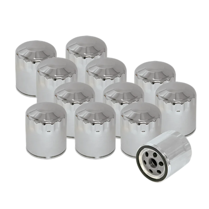 S&S Cycle Shovelhead Models Oil Filters - Chrome - 12 Pack - Side View