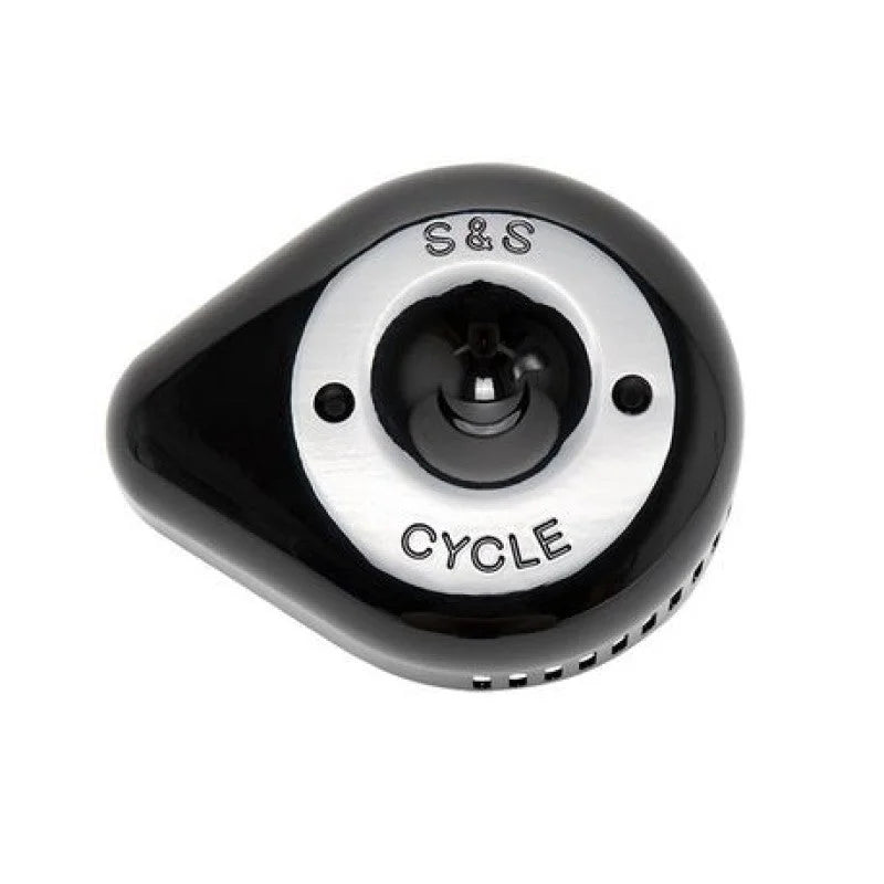 S&S Cycle Stealth Slasher Teardrop Air Cleaner Cover - Gloss Black - Main Product View
