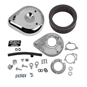 S&S Cycle Stock Bore Throttle By Wire Teardrop Air Cleaner Kit Chrome fits 2008-2016 Harley-Davidson FLHR Road / 2008-2013...