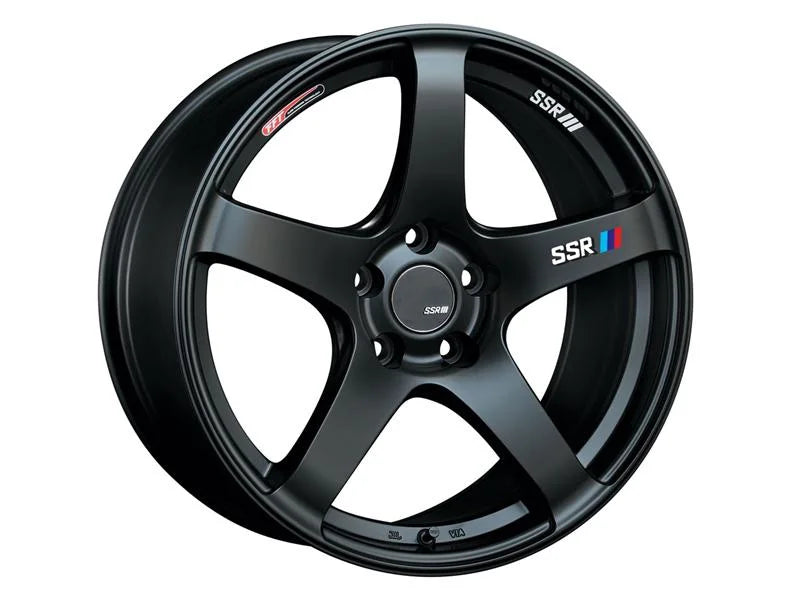 SSR GTV01 18x8.5 5x114.3 40mm Offset Flat Black Wheel 05-07 STI / 11+ tC - Side View