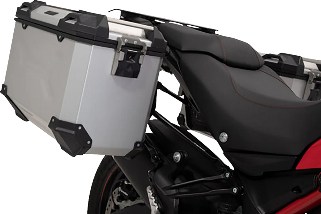 SW-MOTECH Adventure Luggage System - Silver - Ducati Multistrada '16-'24 ADV.22.114.75000/S - Side View
