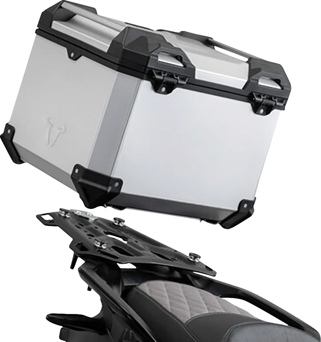 SW-MOTECH Adventure Luggage System - Silver - Moto Guzzi V85 '19-'23 ADV.17.925.75000/S - Back View