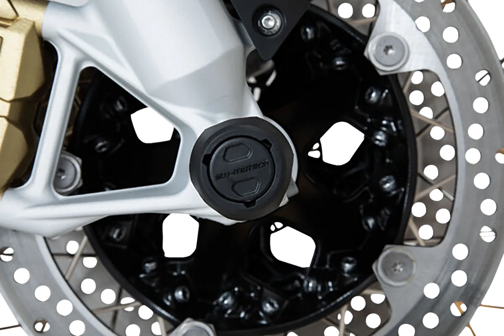 SW-MOTECH Axle Sliders - Front - Set - BMW 1200/1250 STP.07.176.10204/B - Side View