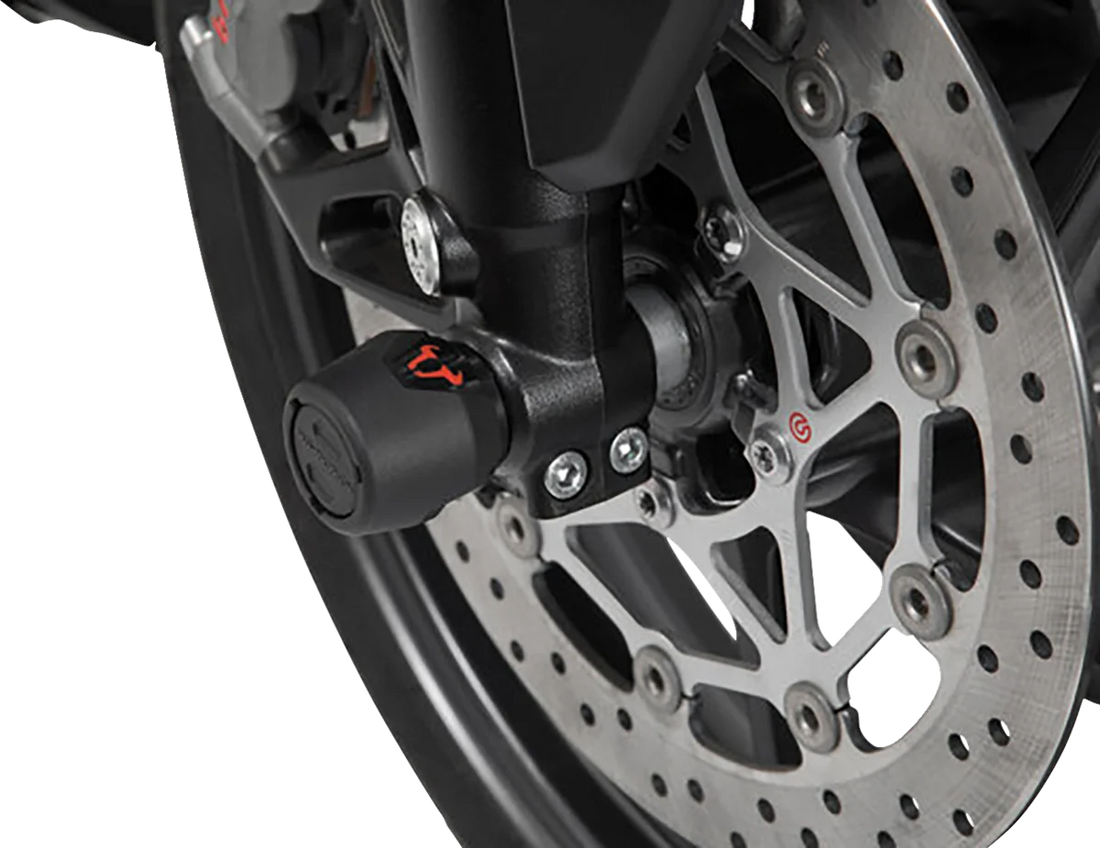 SW-MOTECH Axle Sliders - Front - Set - BMW 310 STP.07.176.11301/B - Side View