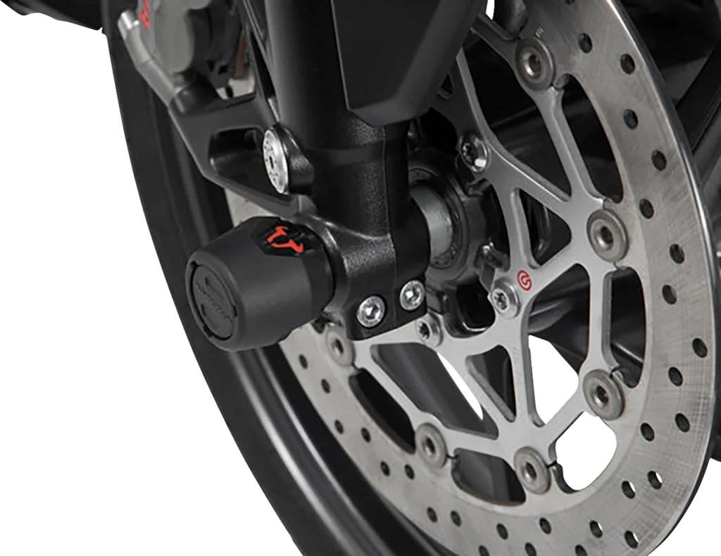 SW-MOTECH Axle Sliders - Front - Set - BMW 310 STP.07.176.11301/B - Side View