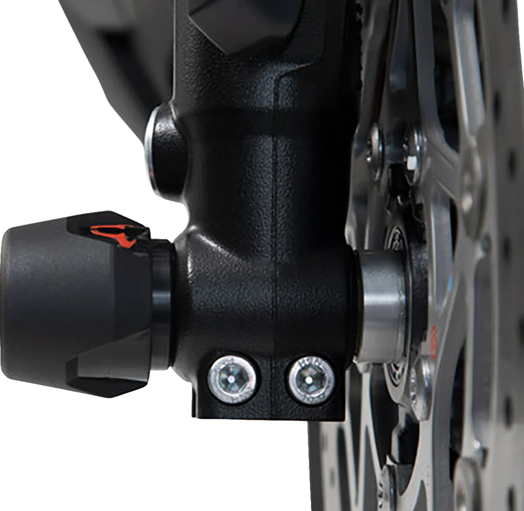 SW-MOTECH Axle Sliders - Front - Set - BMW 310 STP.07.176.11301/B - Back View