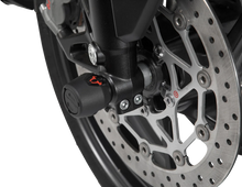 Load image into Gallery viewer, SW-MOTECH Axle Sliders - Front - Set - Husqvarna/KTM STP.04.176.10901/B - Side View