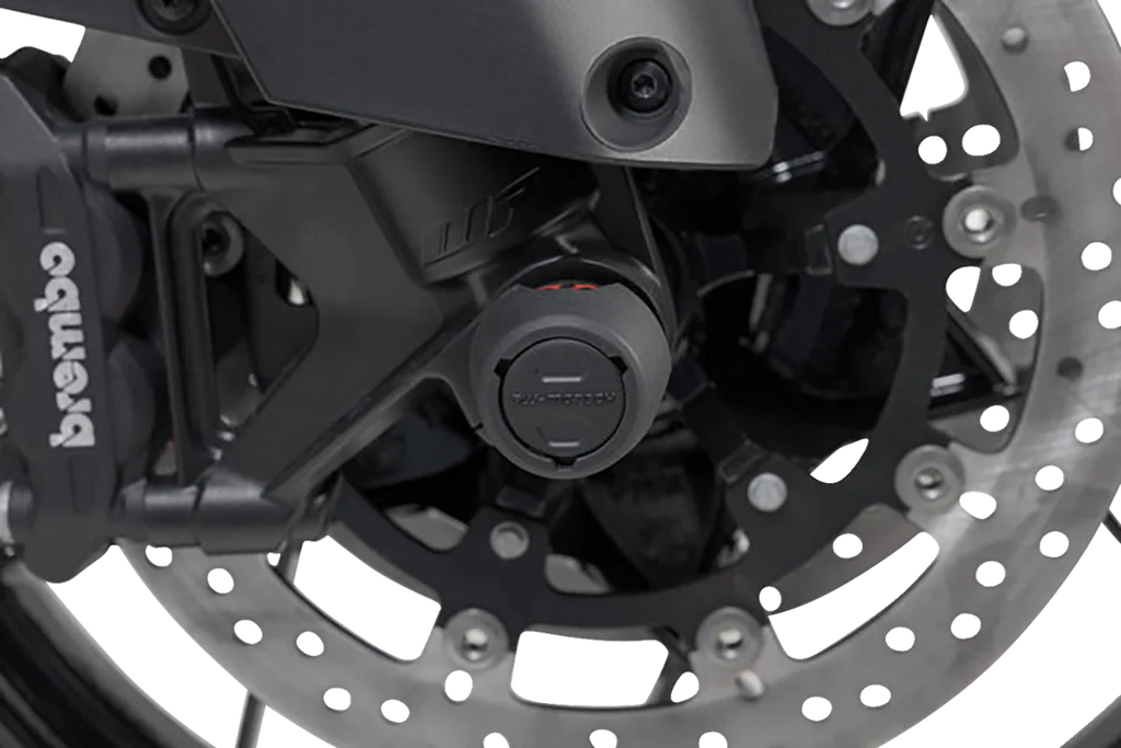 SW-MOTECH Axle Sliders - Front - Set - Husqvarna/KTM STP.04.176.10901/B - Back View