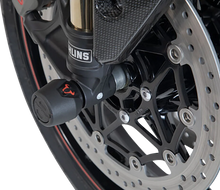 Load image into Gallery viewer, SW-MOTECH Axle Sliders - Front - Set - Triumph/Yamaha/Royal Enfield STP.11.176.10001/B - Side View