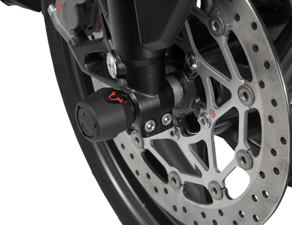 SW-MOTECH Axle Sliders - Front - Set - Yamaha/Aprilia STP.06.176.10401/B - Back View