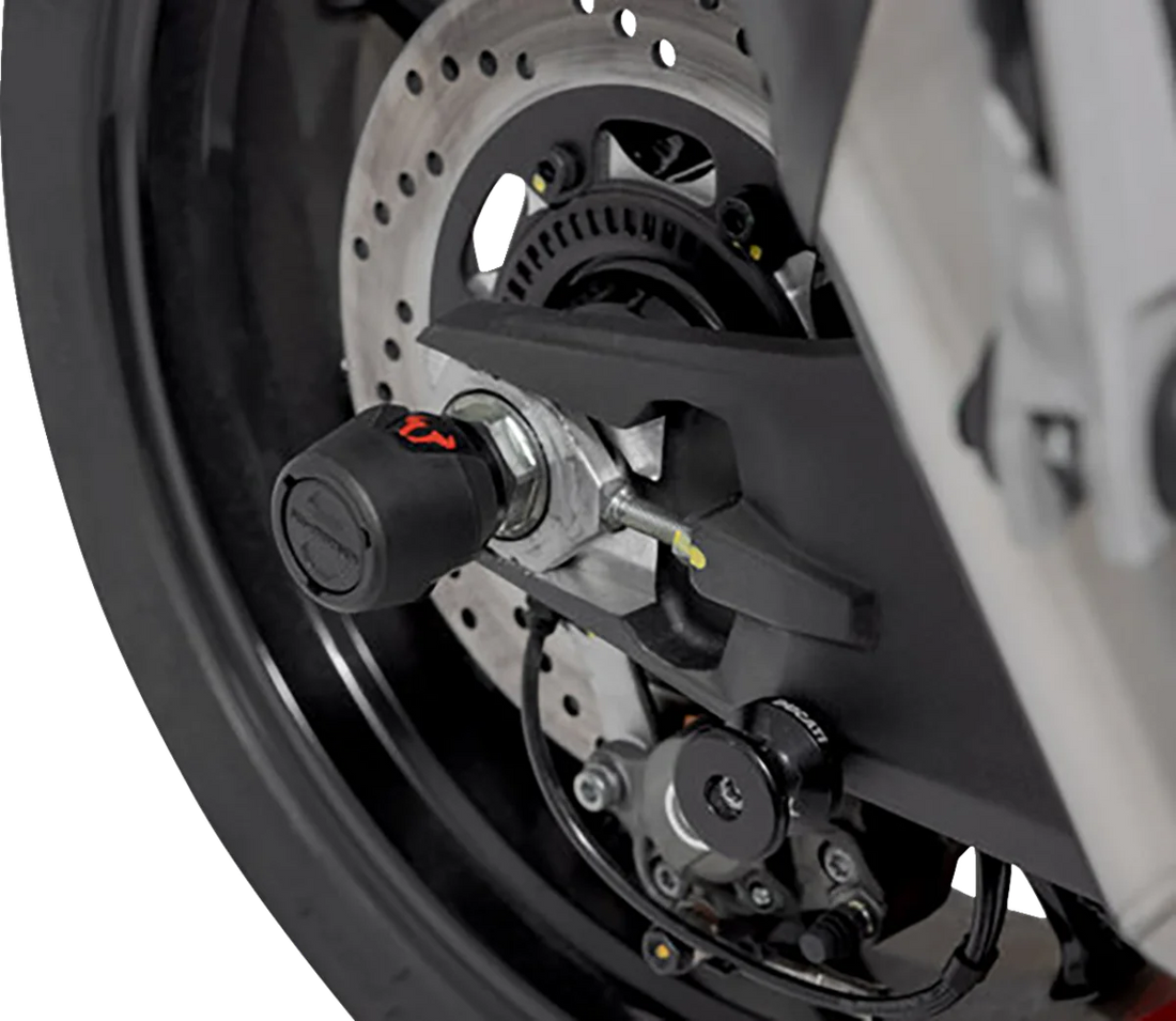 SW-MOTECH Axle Sliders - Rear - Set - KTM/Ducati/Husqvarna STP.04.176.10801/B - Side View
