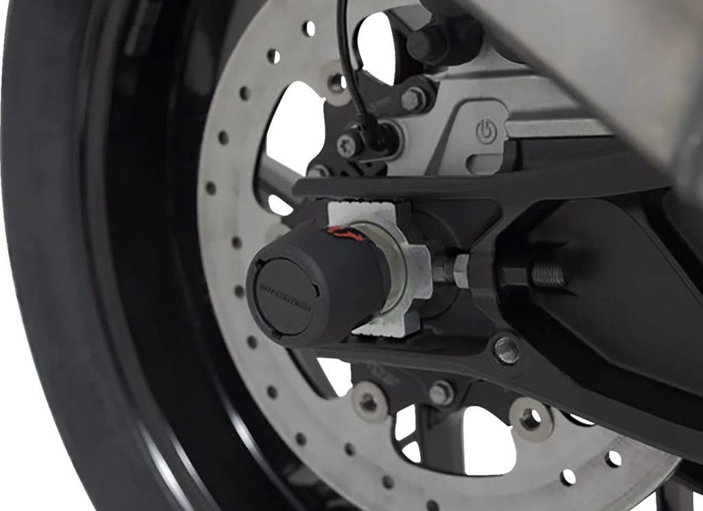 SW-MOTECH Axle Sliders - Rear - Set - KTM/Husqvarna STP.04.176.10701/B - Side View