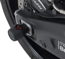 Load image into Gallery viewer, SW-MOTECH Axle Sliders - Rear - Set - Triumph 660 STP.11.176.10700/B - Side View