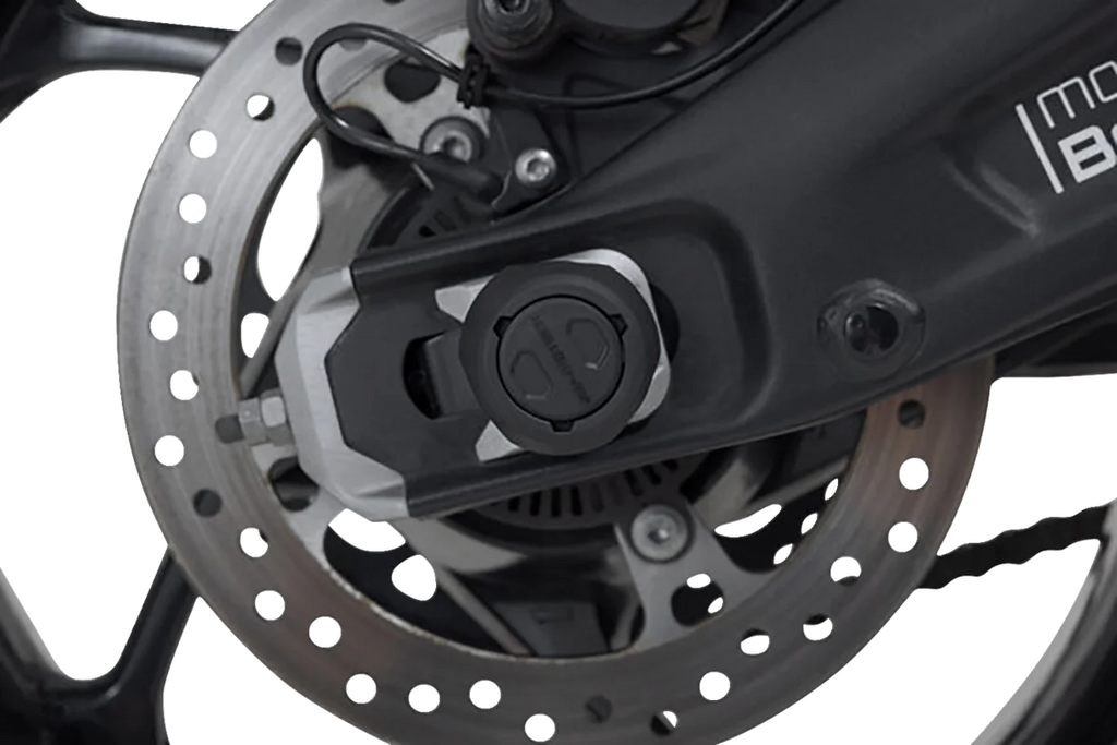 SW-MOTECH Axle Sliders - Rear - Set - Triumph 660 STP.11.176.10700/B - Installation View