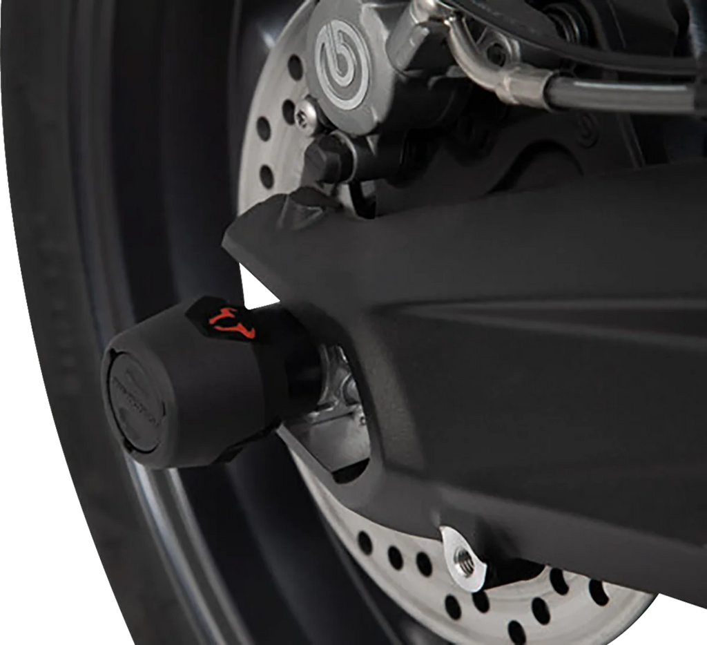 SW-MOTECH Axle Sliders - Rear - Set - Yamaha STP.06.176.10201/B - Back View