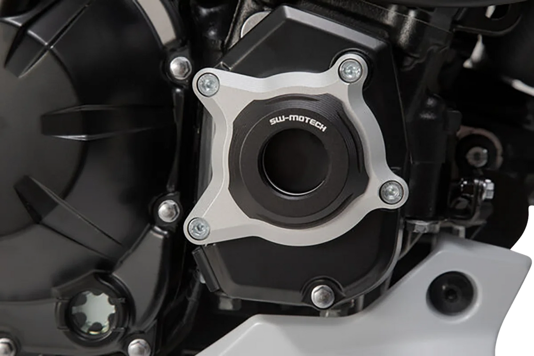SW-MOTECH Engine Case Protector - Black/Silver - Kawasaki - Z900 MSS.08.868.10000 - Side View