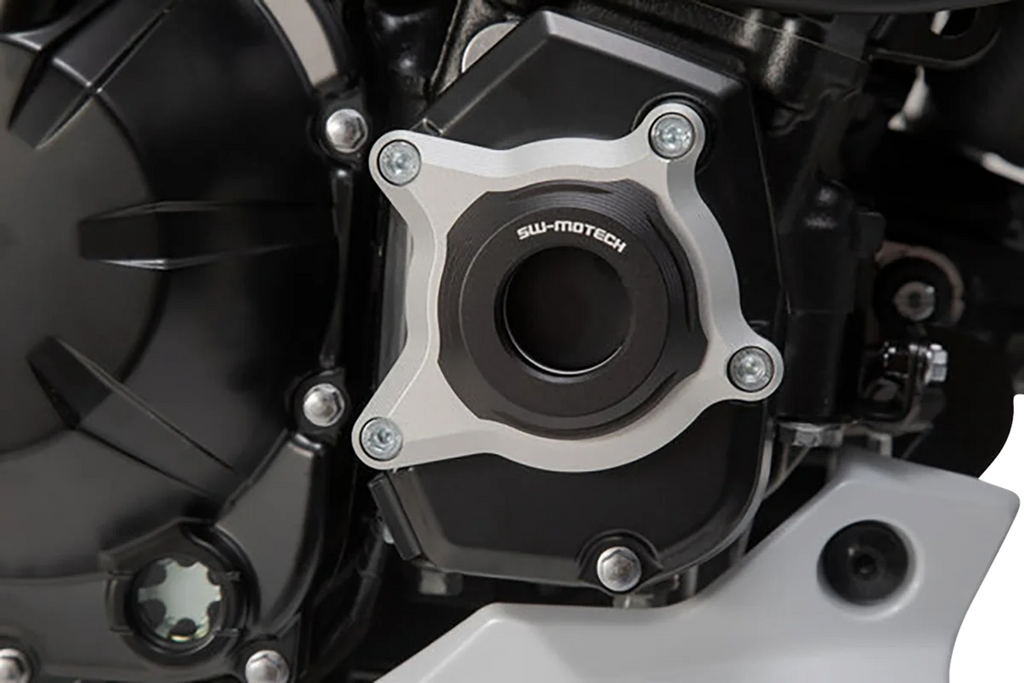 SW-MOTECH Engine Case Protector - Black/Silver - Kawasaki - Z900 MSS.08.868.10000 - Side View