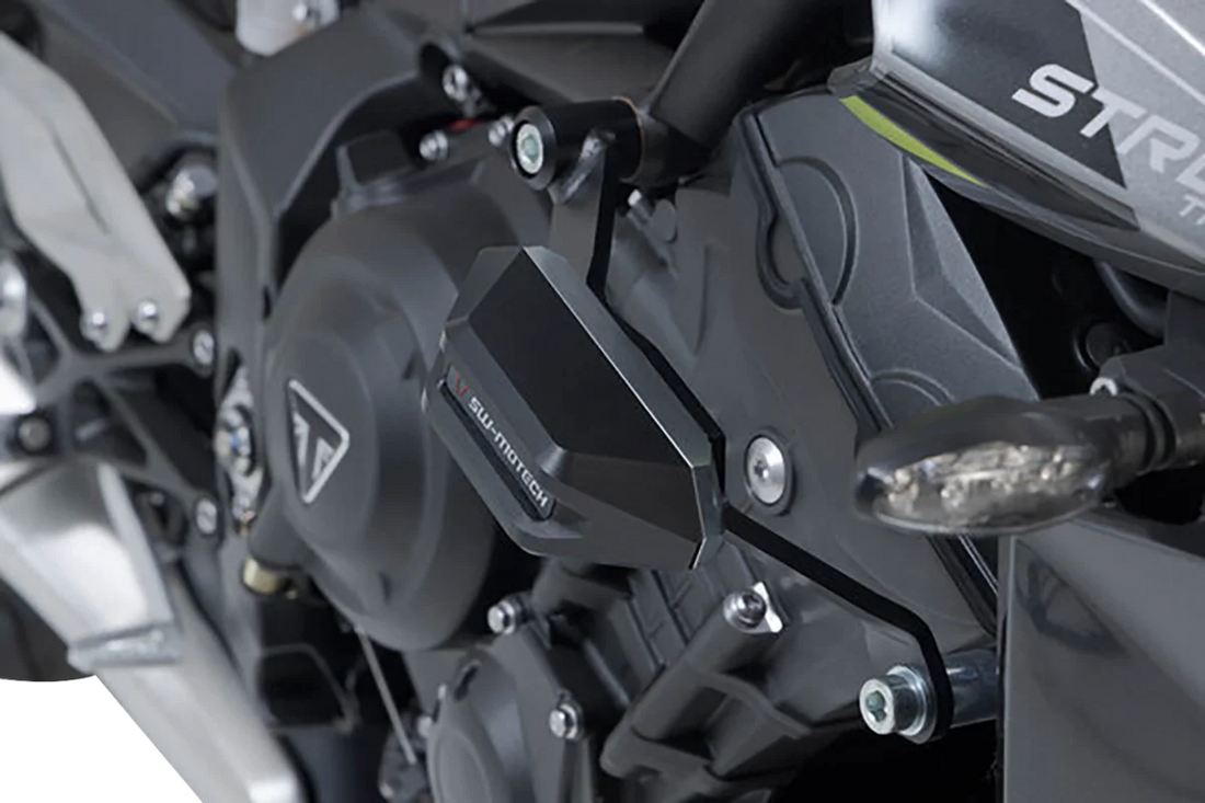 SW-MOTECH Frame Slider Kit - Triumph - Street Trple 675/RX | 765 R/RS/S/Moto2 Edition STP.11.590.10400/B - Side View